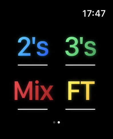 Two-point, three-point, mixed and free-throw modes on Apple Watch
